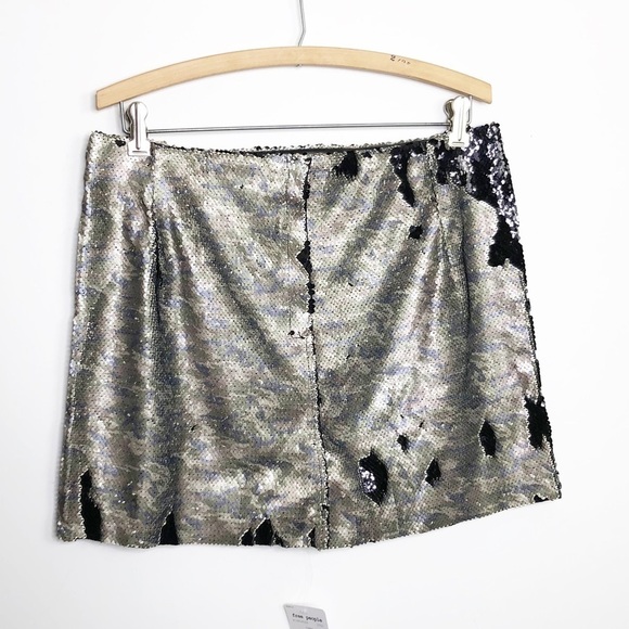 Free People One size 8 & 10 NWT camo sequin mini skirt - Picture 13 of 14